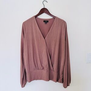 Le Chateau Mauve Wrap Blouse